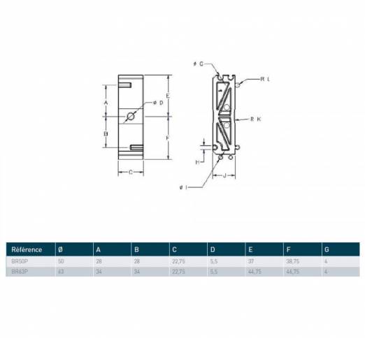 Distantier pentru brida cu clips D63 Plimat