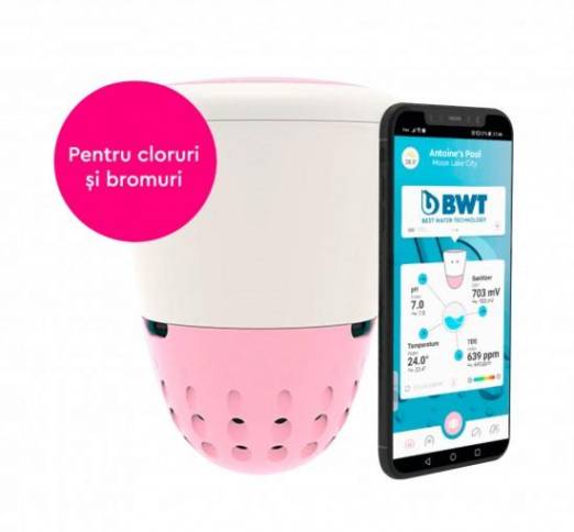 Distribuitor flotant smart pentru distribuirea substantelor de piscină (Cloruri și Bromuri) BWT Pearl Water Manager