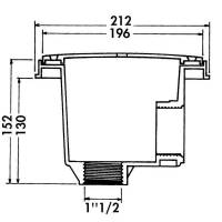 Sifon rotund pentru piscina cu finisaj din beton, lipire D63-50