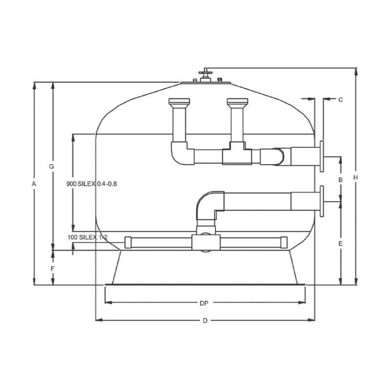 Filtru bobinat Fiberpool D1600 conexiune 125mm