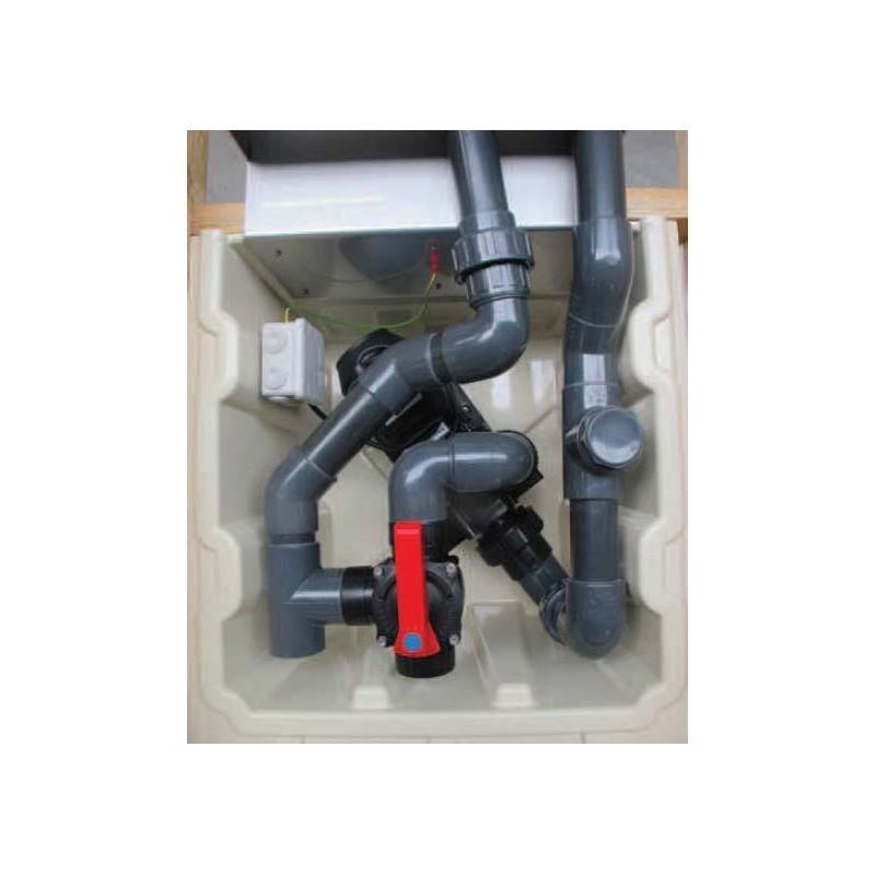 Unitate filtrare monobloc piscina 45 mc lumina led alb bypass integrat