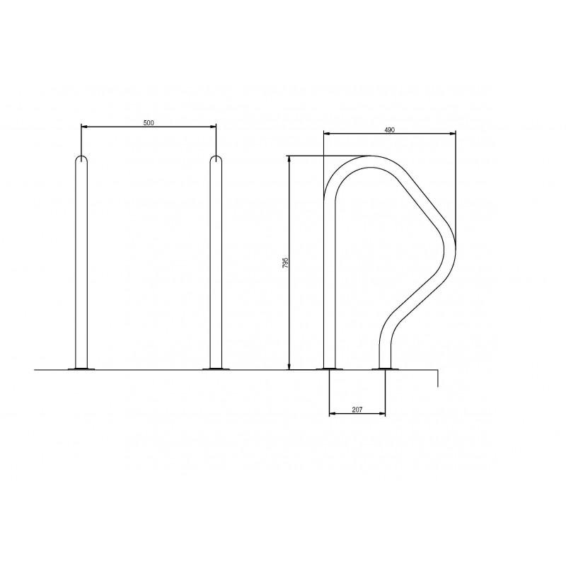 Set 2 manere pentru scara split AISI-316