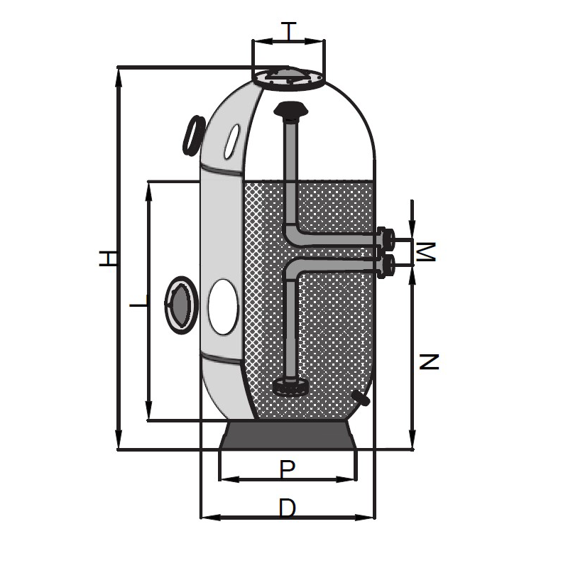 Filtru SpaZone vana laterala 1.5” D600 pat filtrant 1m