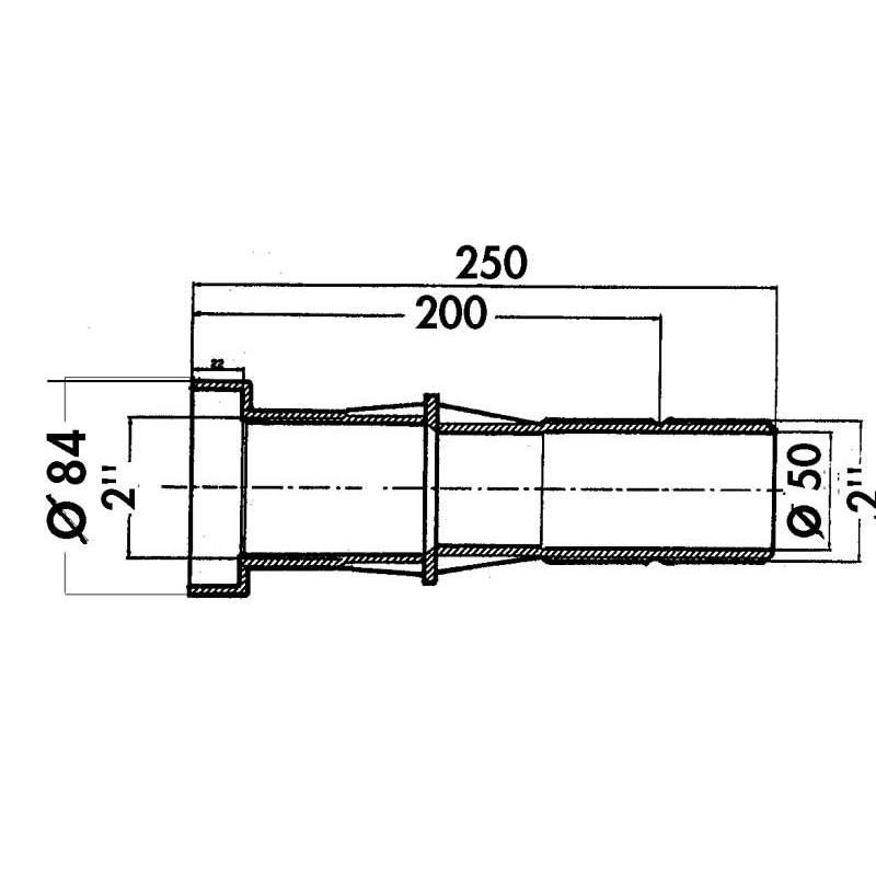 Trecere perete liner 250 mm