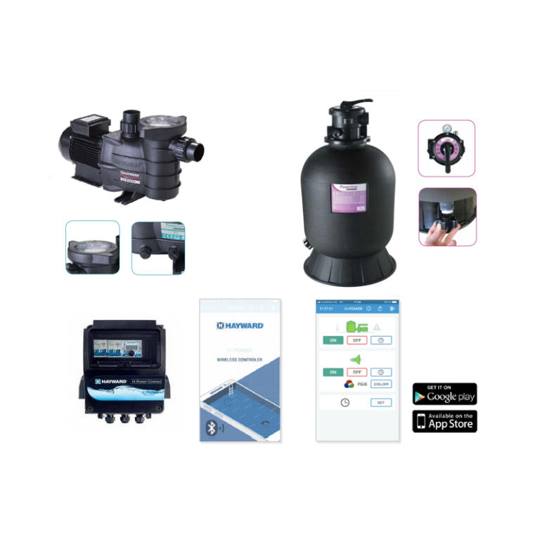 Set filtrare piscina Powerline TOP 14 mc/h panou Bluetooth – Hayward