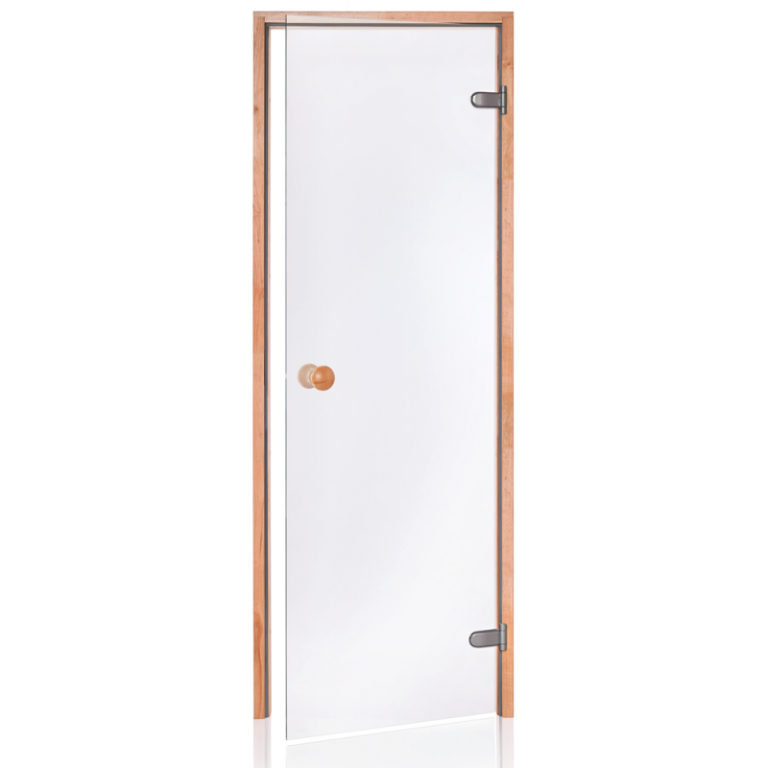 Usa sauna lemn pin sticla clara 800 x 2000 mm