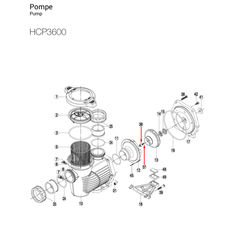 Surub si garnitura (x10) pentru turbina pompa