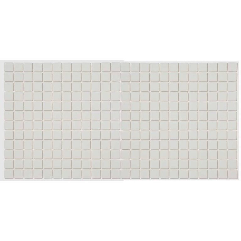 Mozaic piscina sticla Claro alb suport polybond 2.5×2.5 cm cutie 2mp