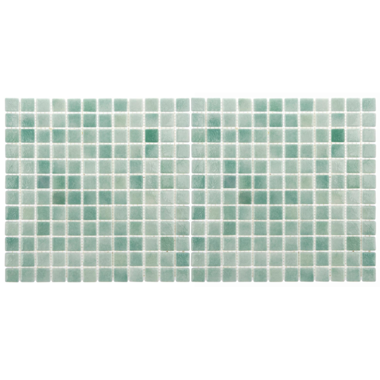 Mozaic piscina sticla Niebla Caraibe suport polybond 2.5×2.5 cm cutie 2mp
