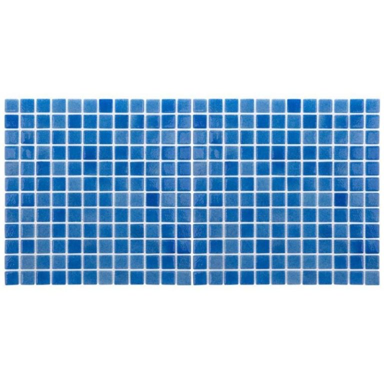 Mozaic piscina sticla Niebla Celeste suport polybond 2.5×2.5 cm cutie 2mp