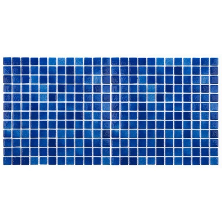 Mozaic piscina sticla Niebla Marin suport polybond 2.5×2.5 cm cutie 2mp