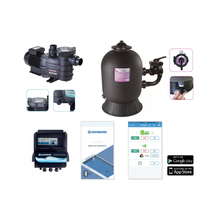 Set filtrare piscina Powerline Side 10 mc/h panou Bluetooth – Hayward